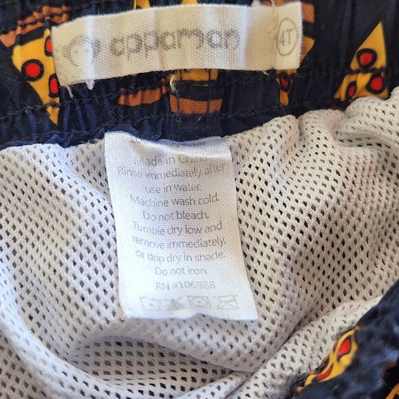 Appaman Toddler Boy's Swim Trunks Board Shorts Pizza Party Size 4T Summer - Picture 4 of 4